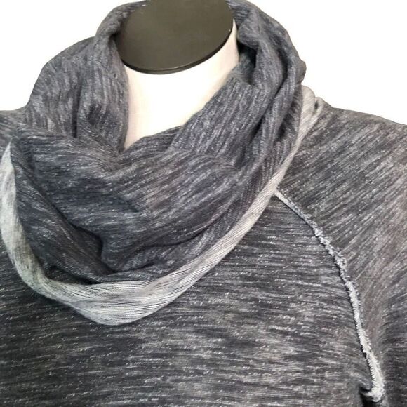 Free People Sweater Womens One Body Marled Gray Beach Cowl Neck Lightweight Airy - Picture 5 of 8
